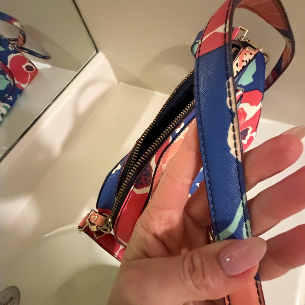 Kate Spade Blue and Red Floral Satchel - Picture 7 of 8
